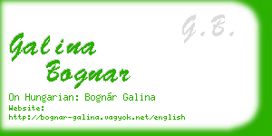 galina bognar business card